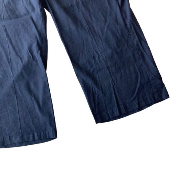 NYDJ Wide Leg Cargo Capri Pants Linen Blend Plus 18W Oxford Navy NWT - Picture 3 of 11